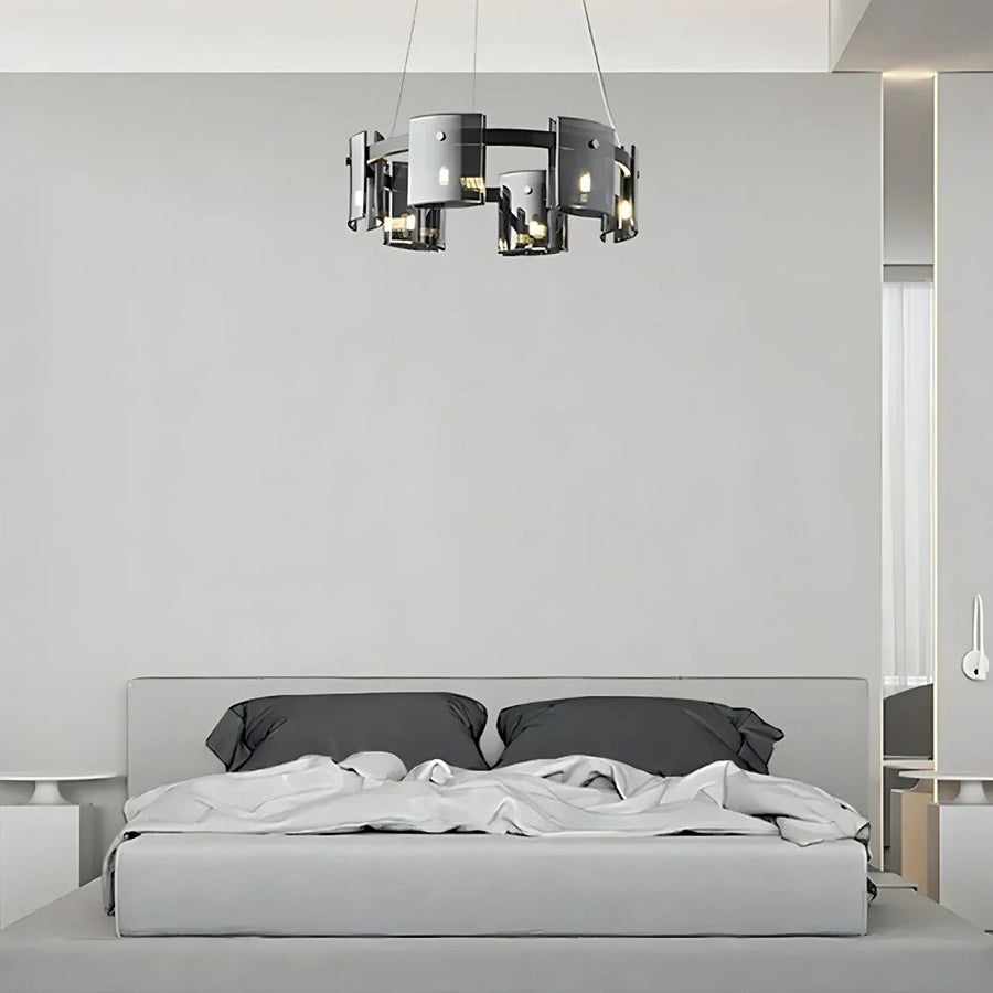 Moderní lustr, Valmontreux Largo, 6xG9, Průměr 60 cm, Černý, Nastavitelná výška