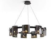 Moderní lustr, Valmontreux Largo, 8xG9, Průměr 80 cm, Černý, Nastavitelná výška