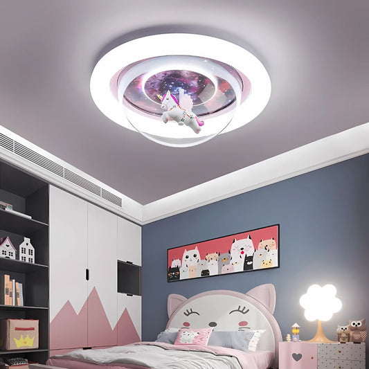LED lustr UNICORN, 104W, studené/teplé/neutrální světlo, růžový