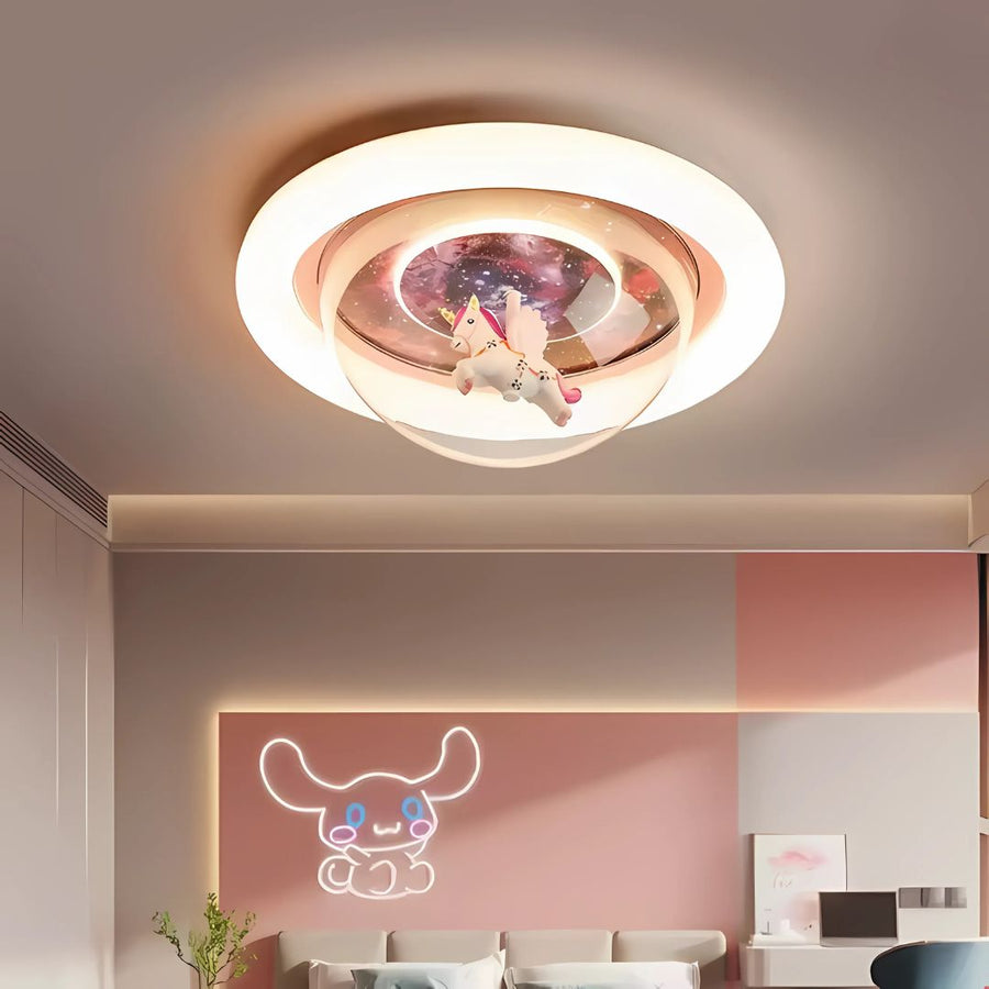 LED lustr UNICORN, 104W, studené/teplé/neutrální světlo, růžový