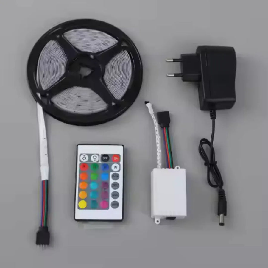 Sada LED pásků 2835 s dálkovým ovládáním, RGB, 10W/m, 5m, IP44