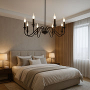 Crystal Chanderier Oliveto 8xE14, průměr 92 cm, černá, nastavitelná výška