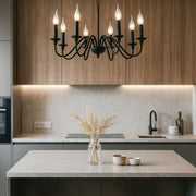 Crystal Chanderier Oliveto 8xE14, průměr 92 cm, černá, nastavitelná výška