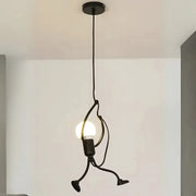 MODERNÍ Lustr, Kyvadlový typ, FANTASIA, Figurka, 1xE27, Nastavitelná výška, Černá