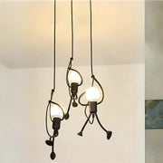 MODERNÍ Lustr, Kyvadlový typ, FANTASIA, Figurka, 3xE27, Nastavitelná výška, Černá