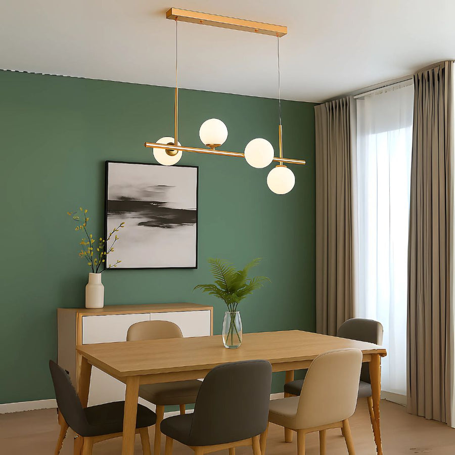 Moderní žárovkový lustr LOFT Pavilion, 4x G9, Gold, Metal, Nastavitelná výška