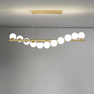 Halový lustr LOFT, 11x G9, zlatá bílá, kov, nastavitelná výška, elegantní