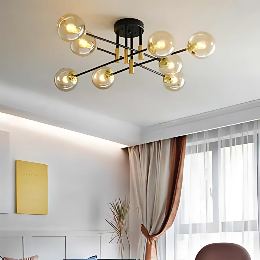 Kulatý kotouč, Penthouse Grand, 8xe27, Golden Black, Metal