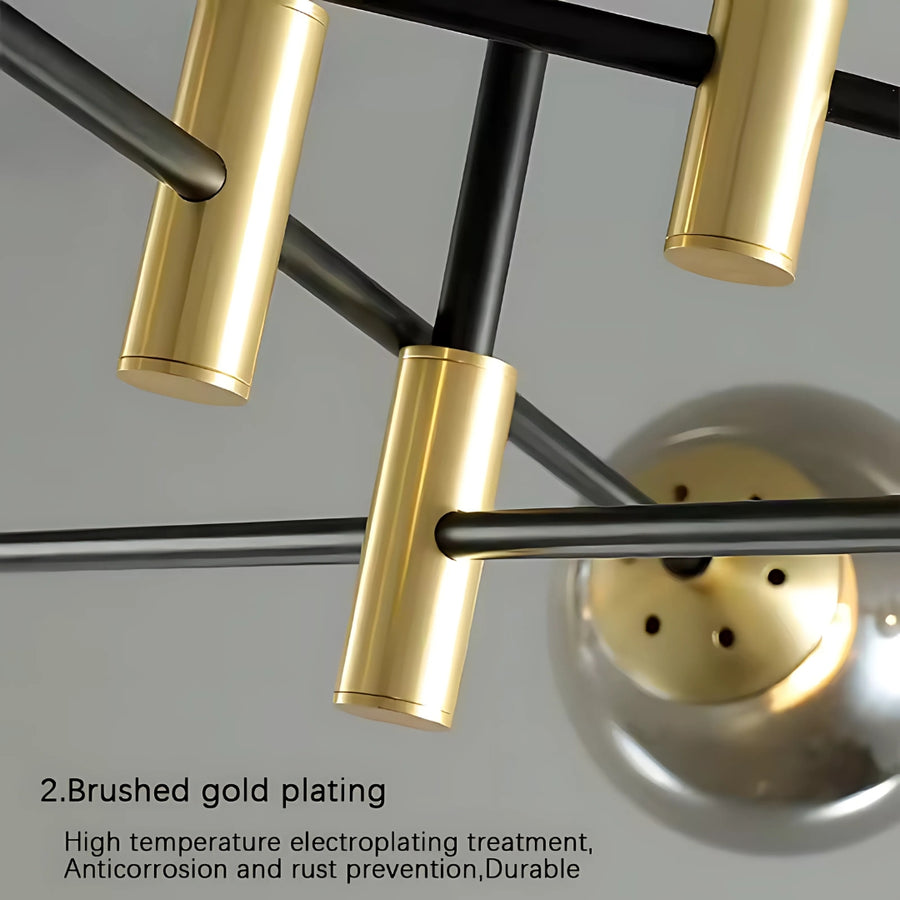 Kulatý kotouč, Penthouse Grand, 8xe27, Golden Black, Metal