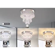 Kulatý alberský LED CHANDIER, 20W, studené/horké/neutrální světlo, krystal, lesklý chrom