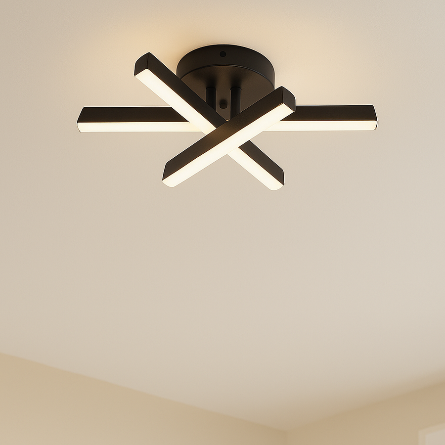 LED lustr Diego, 18W, černý, kov, studené/teplé/neutrální světlo