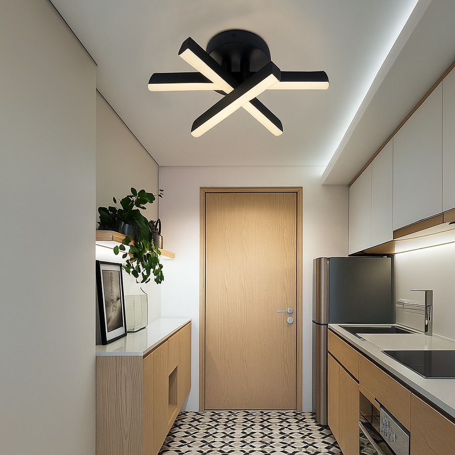 LED lustr Diego, 18W, černý, kov, studené/teplé/neutrální světlo