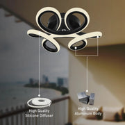VERTEX HELIX LED lustr, 15W, studené/teplé/neutrální světlo, černá