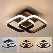 LED lustr VERTEX Matrix překrývající kosočtverce, kovové rámy, 11W, 2 kosočtverce, studené/teplé/neutrální světlo, černá