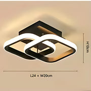 LED lustr VERTEX Matrix překrývající kosočtverce, kovové rámy, 11W, 2 kosočtverce, studené/teplé/neutrální světlo, černá