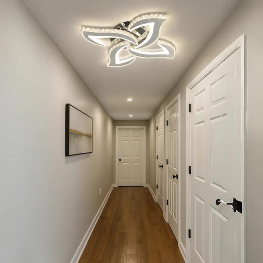 Alejandro LED lustr s dálkovým ovládáním, 73W, 4 květy, studené/teplé/neutrální stmívatelné světlo, chrom