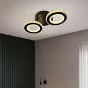 Lust LED Nova Rovon s krystaly, dálkovým ovládáním, 2 světelné zdroje, 29W, Black & Nerezová