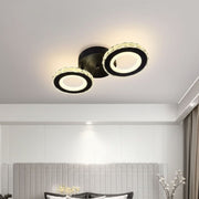 Lust LED Nova Rovon s krystaly, dálkovým ovládáním, 2 světelné zdroje, 29W, Black & Nerezová