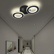 Lust LED Nova Rovon s krystaly, dálkovým ovládáním, 2 světelné zdroje, 29W, Black & Nerezová