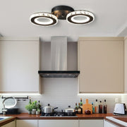 Lust LED Nova Rovon s krystaly, dálkovým ovládáním, 2 světelné zdroje, 29W, Black & Nerezová