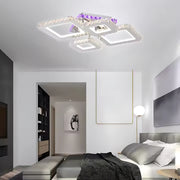 Lust LED NOVA Rhomba s krystaly, 4 zdroje světla, RGB, dálkové ovládání, 60W, lesklý chrom