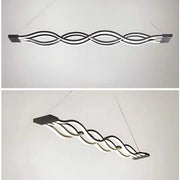 Závěsný LED lustr s dálkovým ovládáním WAVE 76W, lineární, studené/teplé/neutrální světlo, stmívatelný, černý, výškově nastavitelný