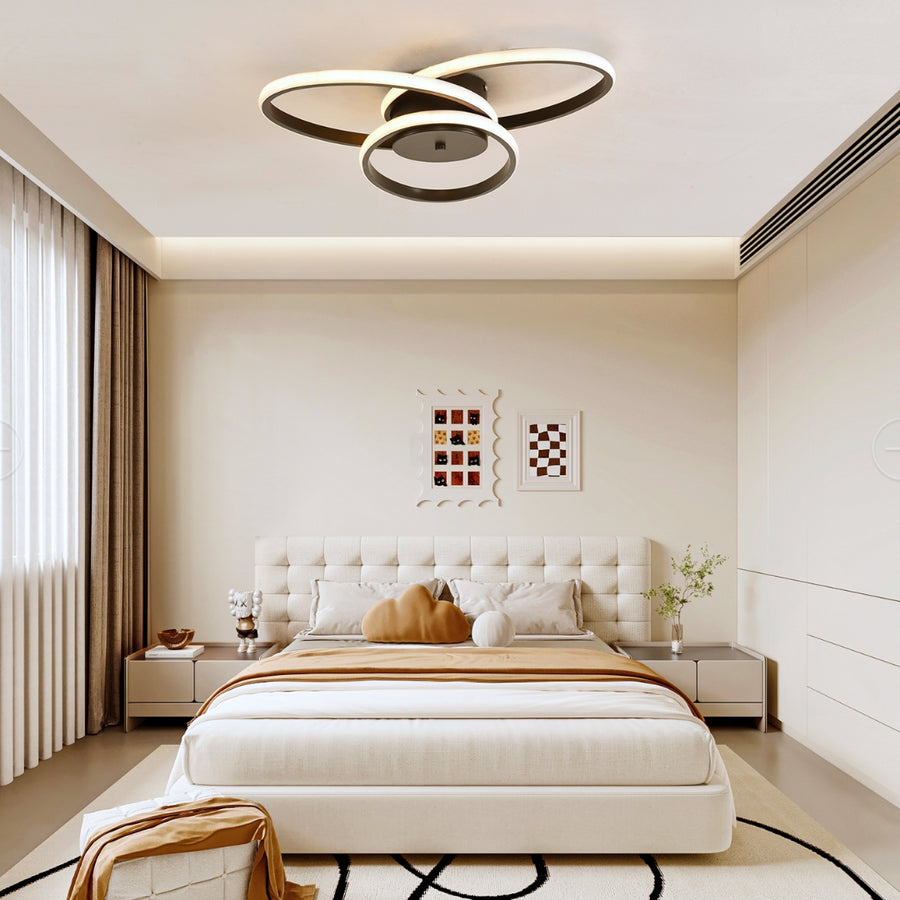 LED lustr s dálkovým ovládáním ECATERINA 59W, studené/teplé/neutrální světlo, stmívatelný, černý, výškově nastavitelný
