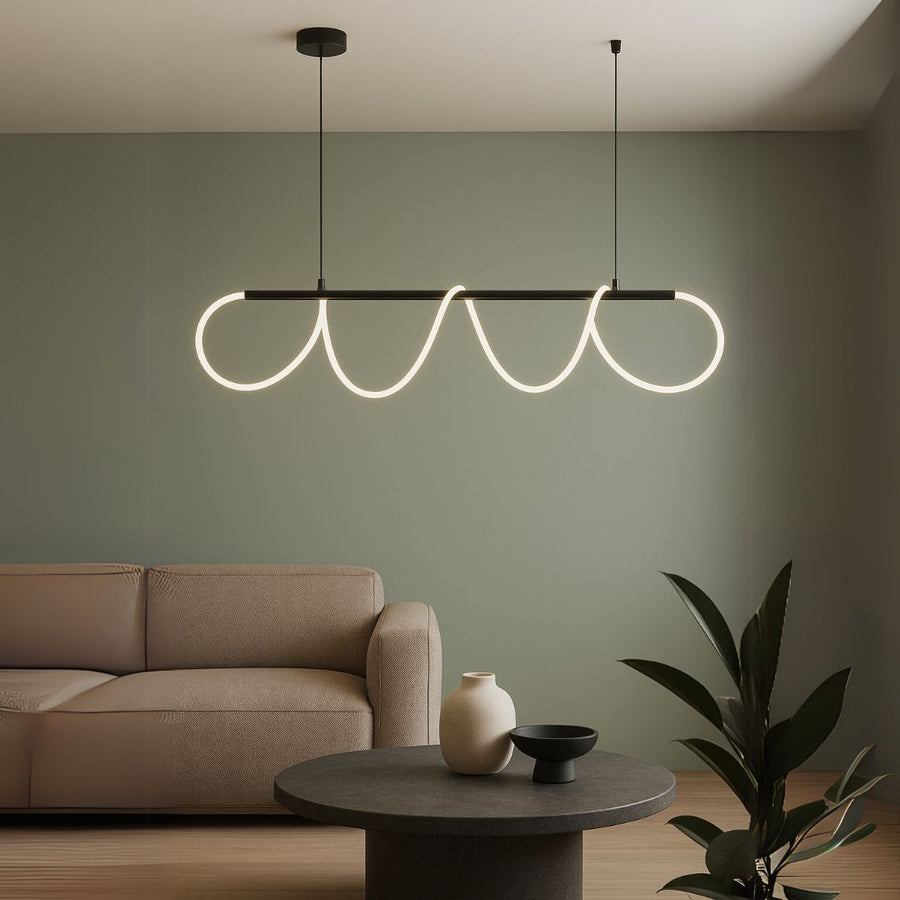 LED lustr s dálkovým ovládáním Divino, 24W, stmívatelný, 4000K, černý