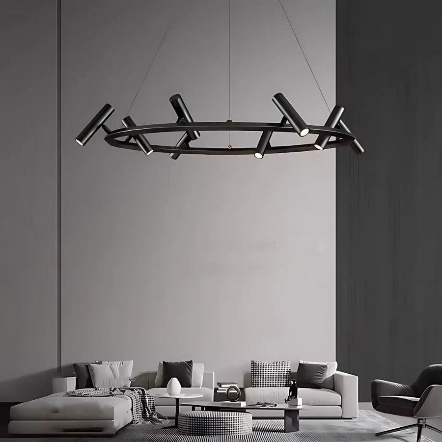 LED lustr s dálkovým ovládáním Harman, 29W, 8 zdrojů, neutrální světlo, černá