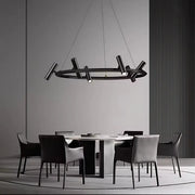 LED lustr s dálkovým ovládáním Harman, 29W, 8 zdrojů, neutrální světlo, černá