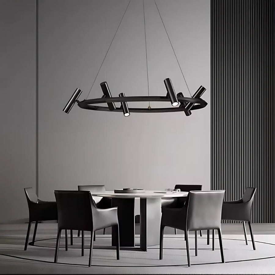 LED lustr s dálkovým ovládáním Harman, 29W, 8 zdrojů, neutrální světlo, černá