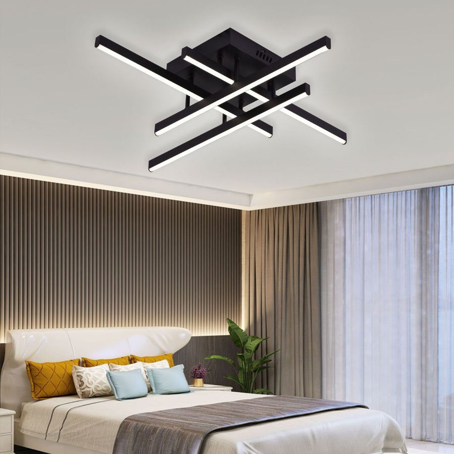 LED lustr s dálkovým ovládáním Aroldo, 43W, stmívatelný, černý