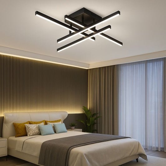 LED lustr s dálkovým ovládáním Aroldo, 43W, stmívatelný, černý