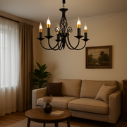 Crystal Chandier Pearl, 5xe14, černá, nastavitelná výška