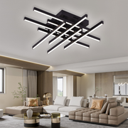 LED lustr s dálkovým ovládáním LINEX, 90W, 8 prvků, studené/teplé/neutrální světlo, stmívatelné, černá