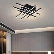LED lustr s dálkovým ovládáním LINEX, 90W, 8 prvků, studené/teplé/neutrální světlo, stmívatelné, černá