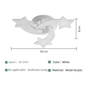 LED lustr s dálkovým ovládáním IPOMOEA 48W, 3 hvězdičky, Studené/Teplé/Neutrální světlo, Stmívatelné, Bílá
