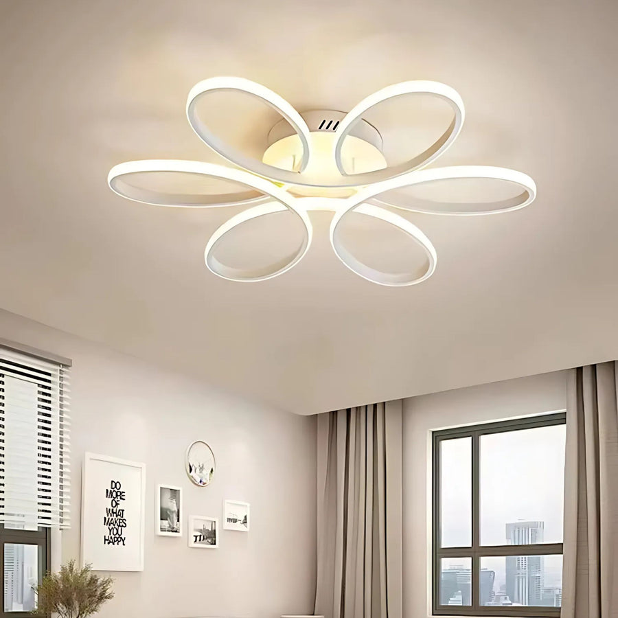 LED lustr s dálkovým ovládáním ELIZA, 65W, Studené/Teplé/Neutrální světlo, Stmívatelné, Bílá