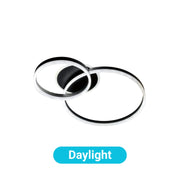 LED CHANDIER s dálkovým ovládáním Haileyho, 71W, 2 kruhy, chladné/horké/neutrální světlo, laskavé, černé