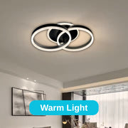 LED lustr s dálkovým ovládáním RIGA LILITH 55W, 2 kruhy, Studené/Teplé/Neutrální světlo, Stmívatelné, Černá