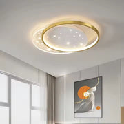 LED chtíč s dálkovým ovládáním Lunaro Lucenta, 110 W, 2 kruhy, chladné/horké/neutrální světlo, nestabilní, zlaté