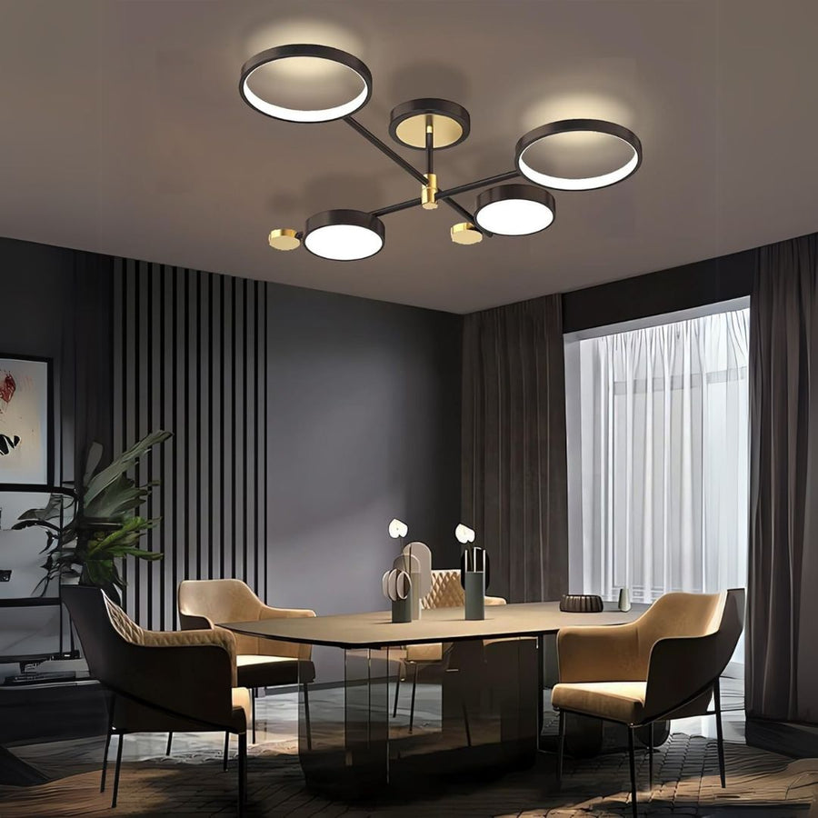 LED lustr s dálkovým ovládáním MARIA, 45W, 4 prvky, teplé/studené/neutrální světlo, stmívatelný, černý