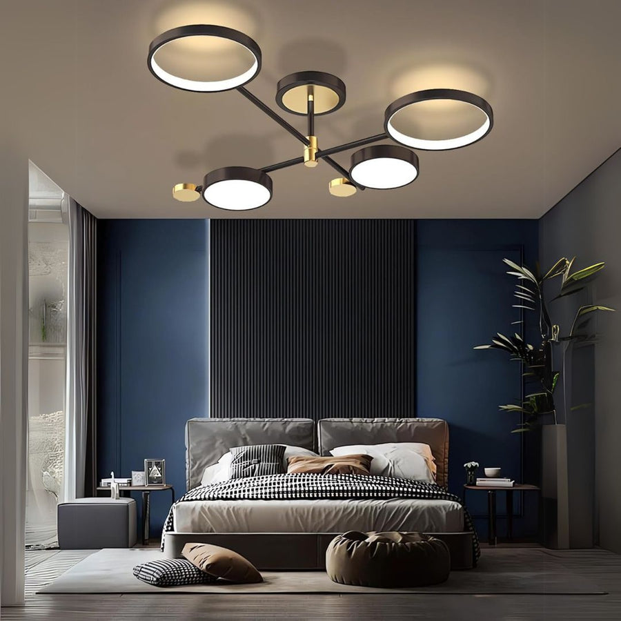 LED lustr s dálkovým ovládáním MARIA, 45W, 4 prvky, teplé/studené/neutrální světlo, stmívatelný, černý