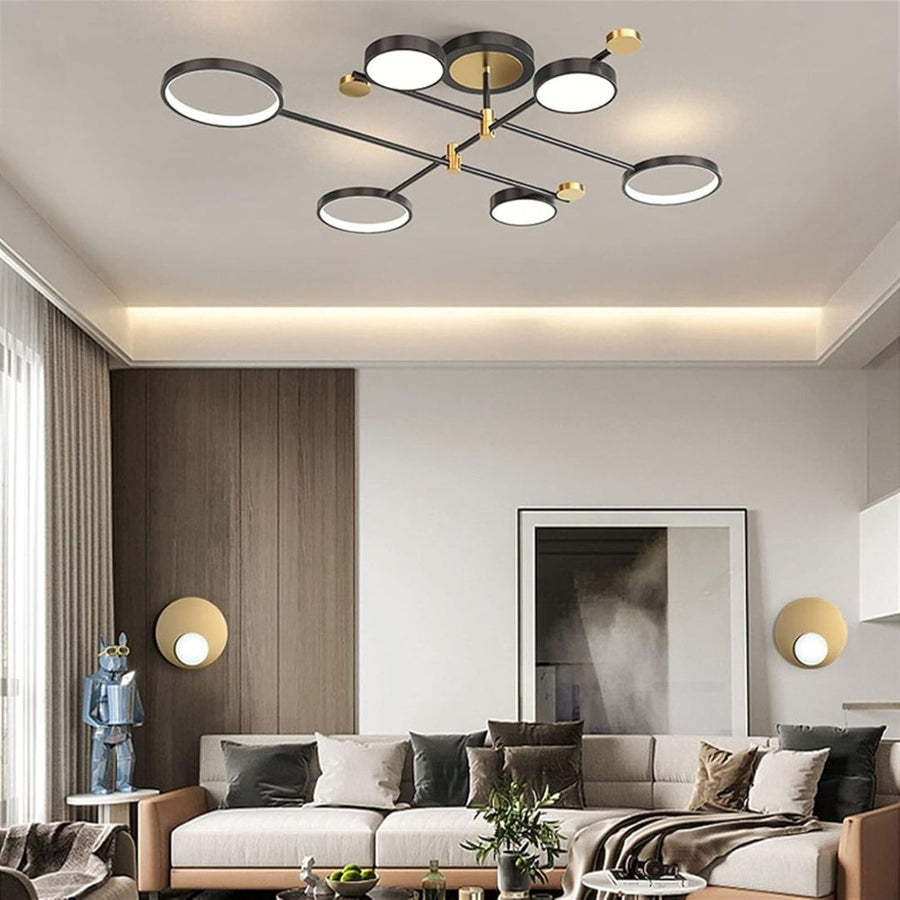 LED lustr s dálkovým ovládáním MARIA, 63W, 6 prvků, teplé/studené/neutrální světlo, stmívatelný, černý