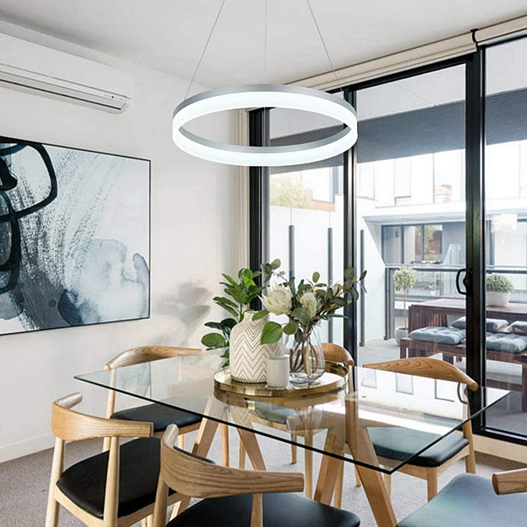 LED lustr s dálkovým ovládáním ANINA 33W, studené/teplé/neutrální světlo, stmívatelný, bílý, výškově nastavitelný