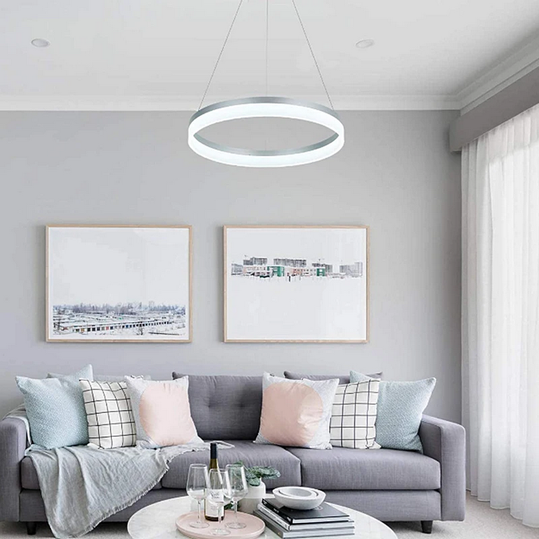 LED lustr s dálkovým ovládáním ANINA 33W, studené/teplé/neutrální světlo, stmívatelný, bílý, výškově nastavitelný