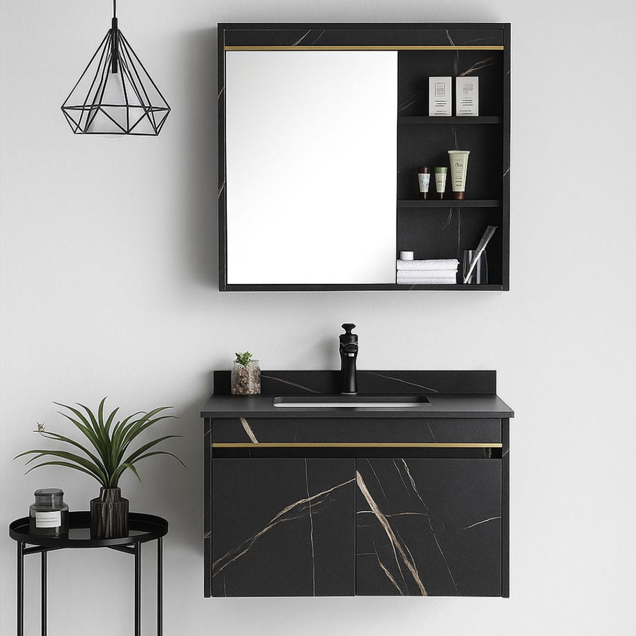 Sada koupelnového nábytku 60x50cm 2 kusy černá