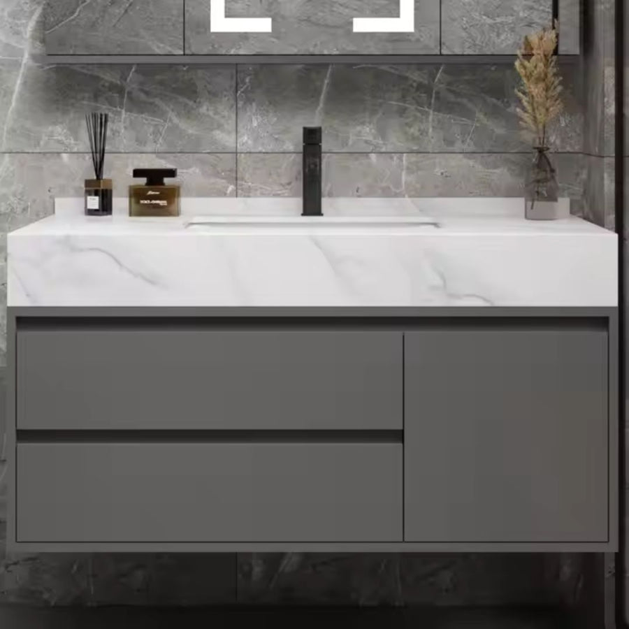 Sada koupelnového nábytku SANTORINI, 80x50cm, 2 kusy, šedá a bílá