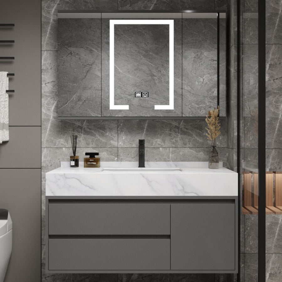 Sada koupelnového nábytku SANTORINI, 80x50cm, 2 kusy, šedá a bílá