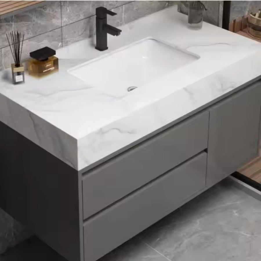 Sada koupelnového nábytku SANTORINI, 80x50cm, 2 kusy, šedá a bílá